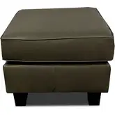 4040 Ottoman in Olive Top Grain Leather